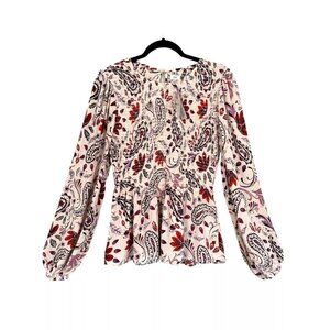 ASOS River Island Paisley Diamante Shirred Blouse